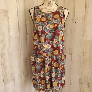 FCNY GRANNY FLORAL OVERLAY DRESS with FAUX WRAP SKIRT